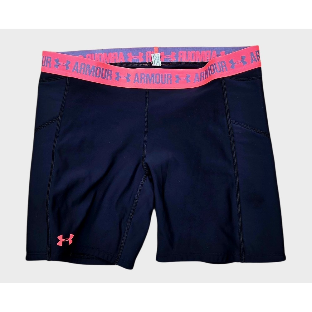 Under Armour Womens XL Heat Gear Side Padded Compression Shorts‎ Black 1281967